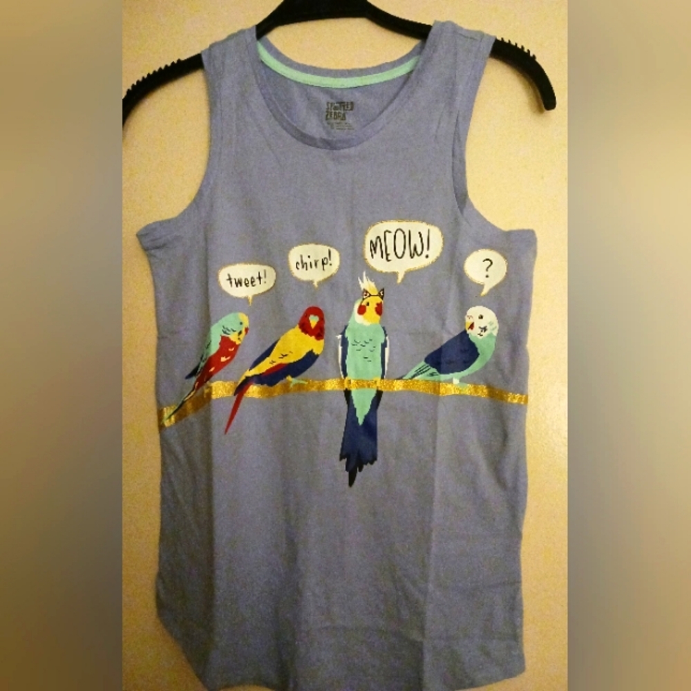 Funny birds tank top girls sz XL 12